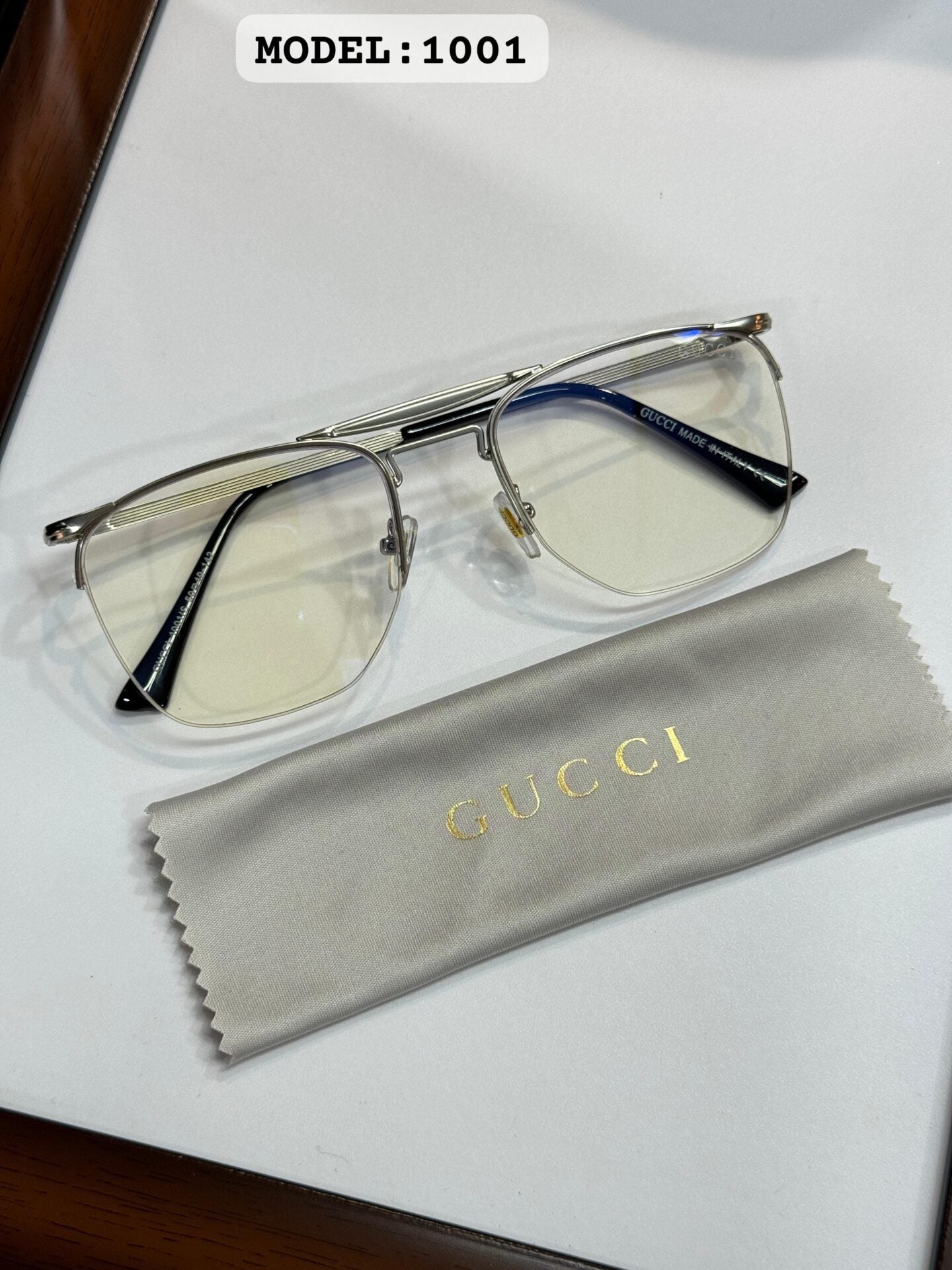 Gucci 1001 Silver Frame Sunglasses