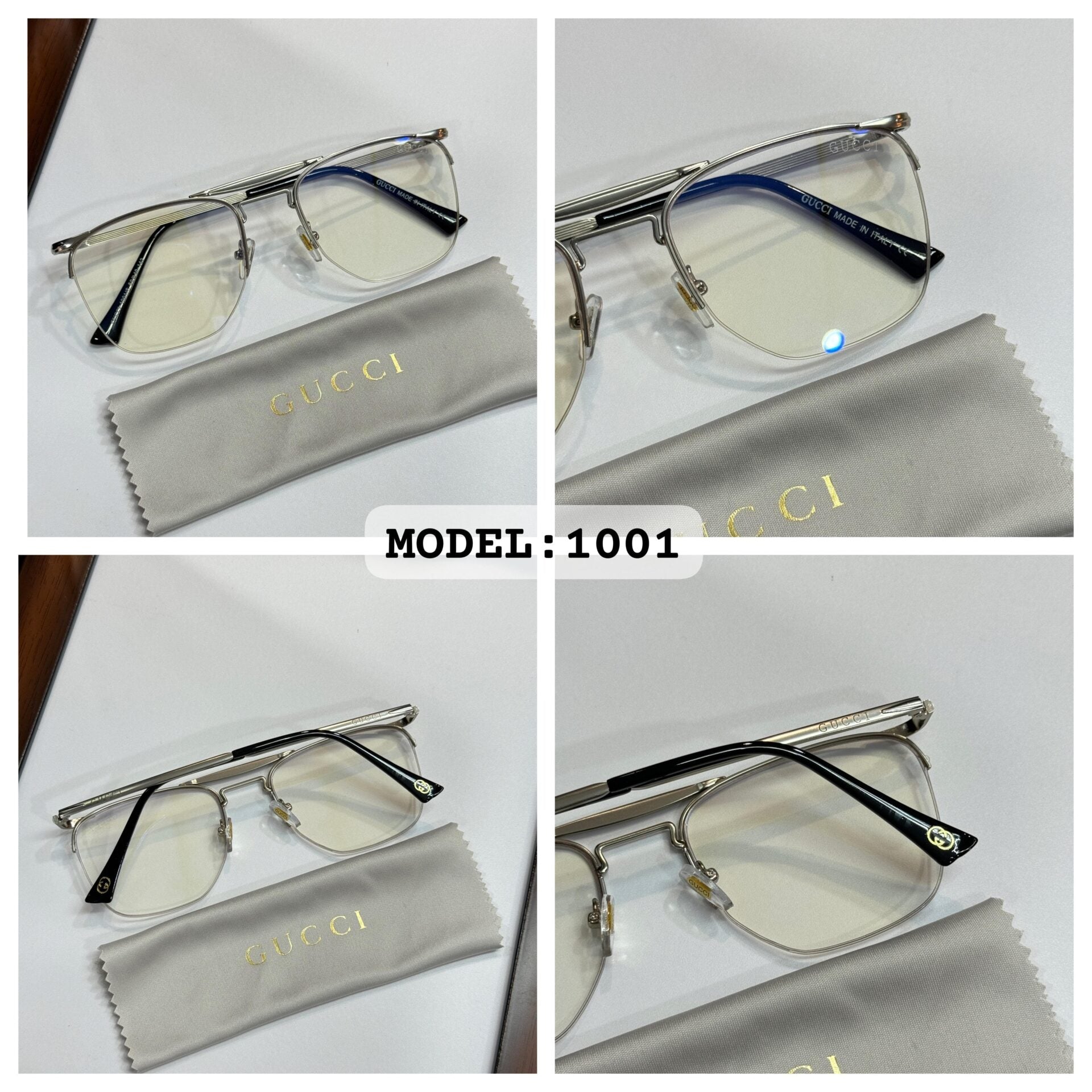 Gucci 1001 Silver Frame Sunglasses