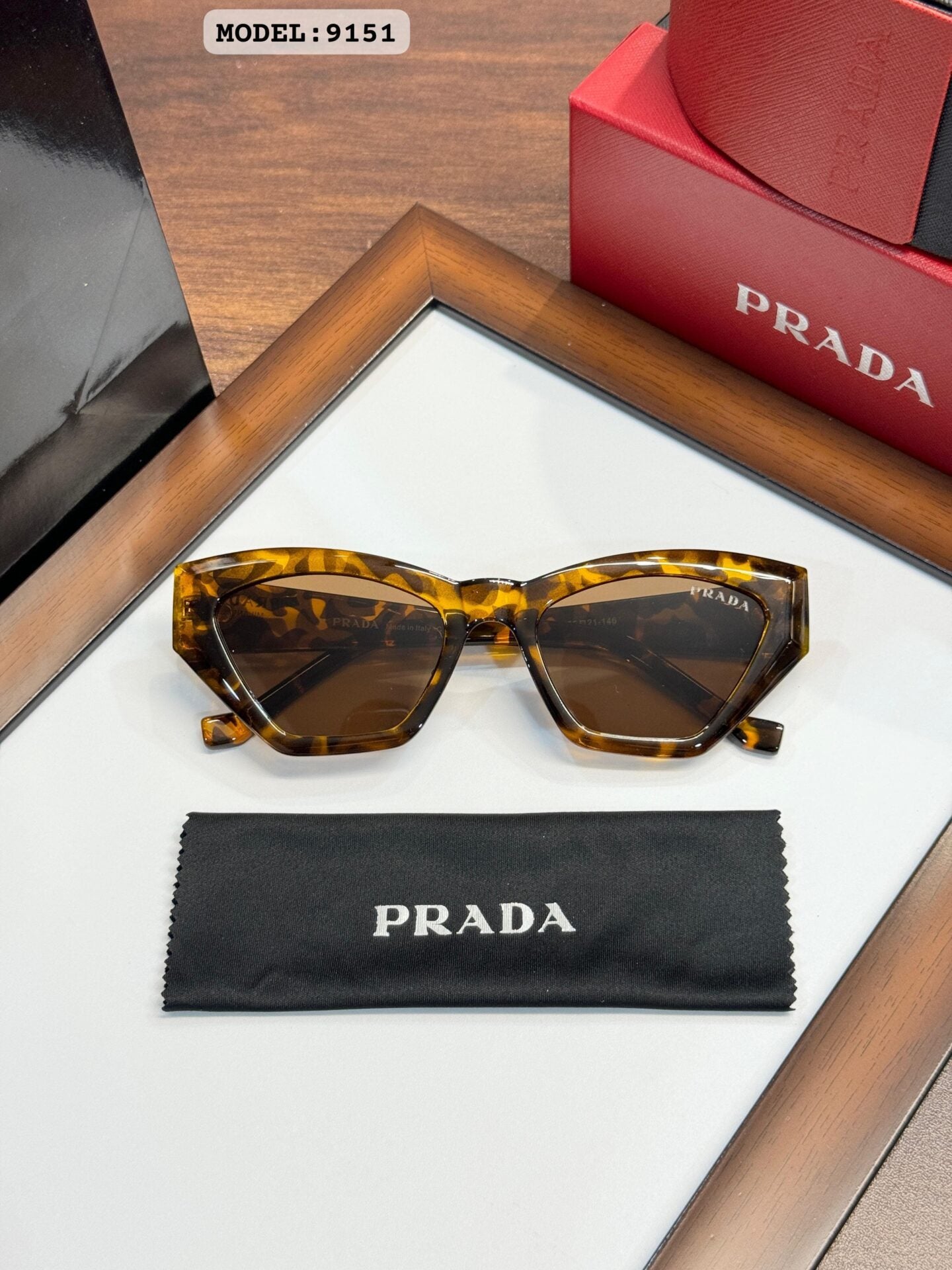 Prada 9151 Tiger Brown Sunglasses