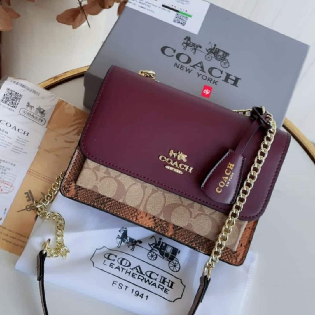 Coach Handbag Klare Crossbody In Blocked Signature Canvas With OG Box
