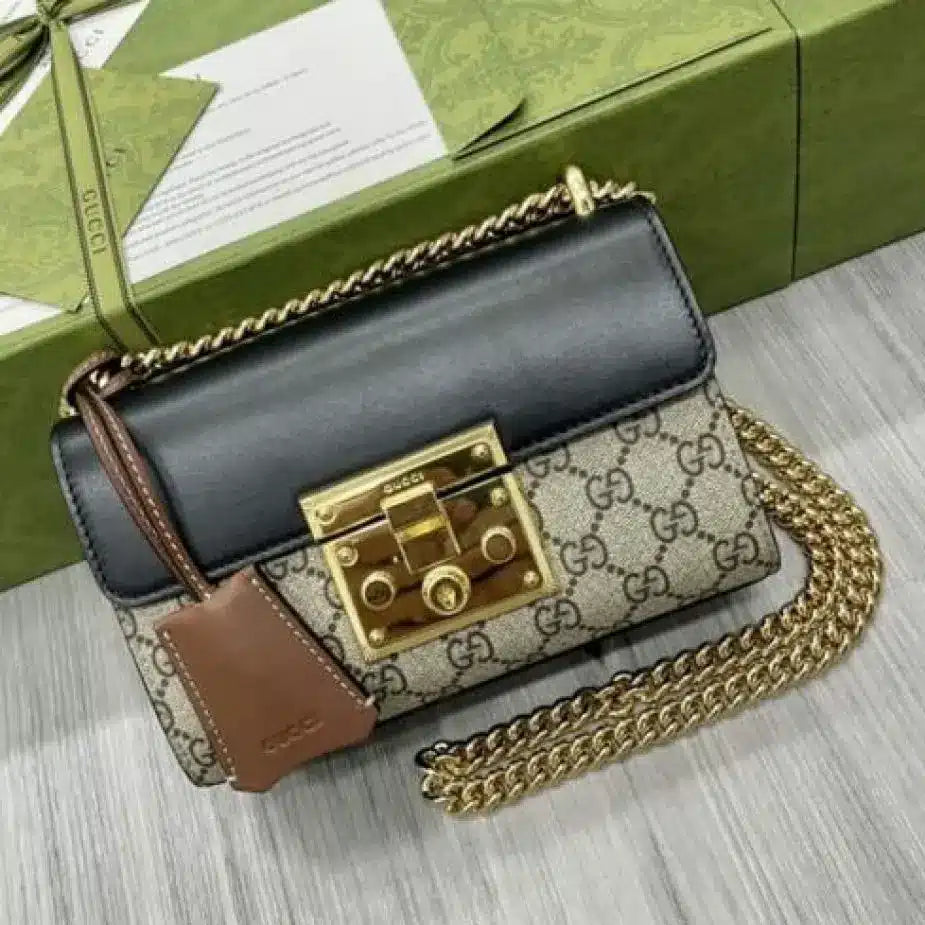GG Supreme Small Padlock Shoulder Bag With Box