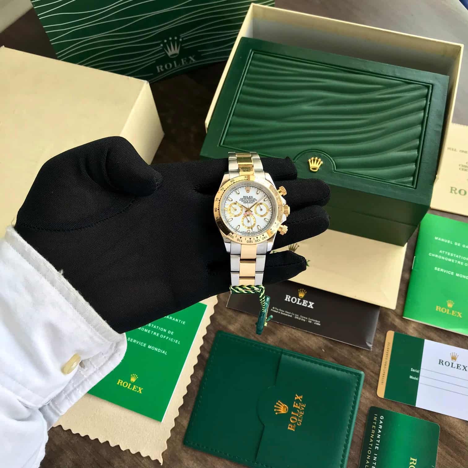 Rolex Daytona Two Tone White Dial Automatic Mens Watch
