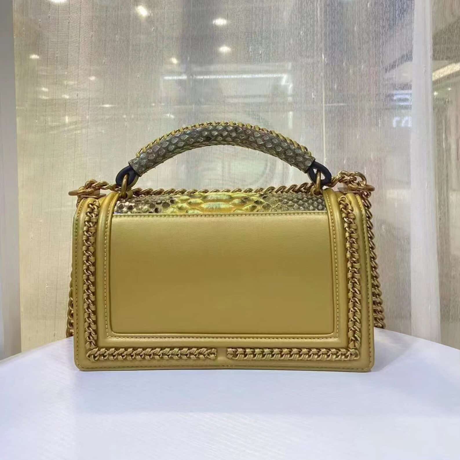 Genuine Snake Skin Print Handbag | Python Skin Purse for Women