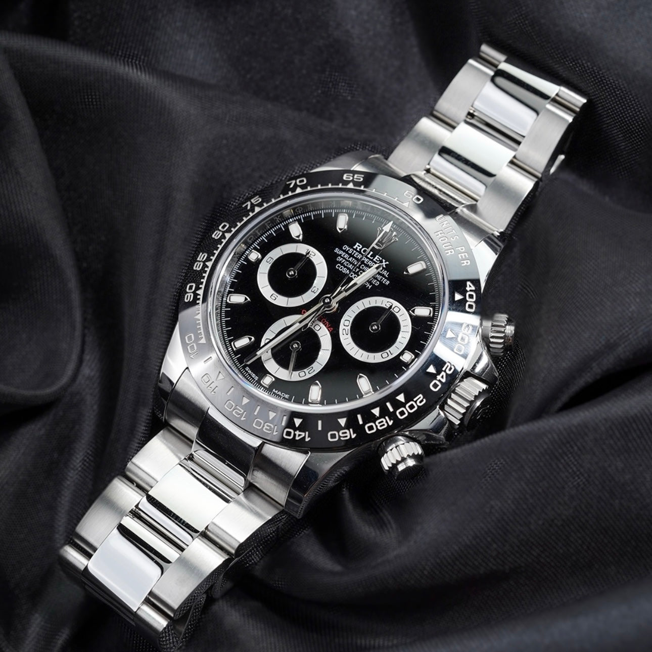 Rolex Cosmograph Daytona Black Dial Japanese Automatic Mens Watch