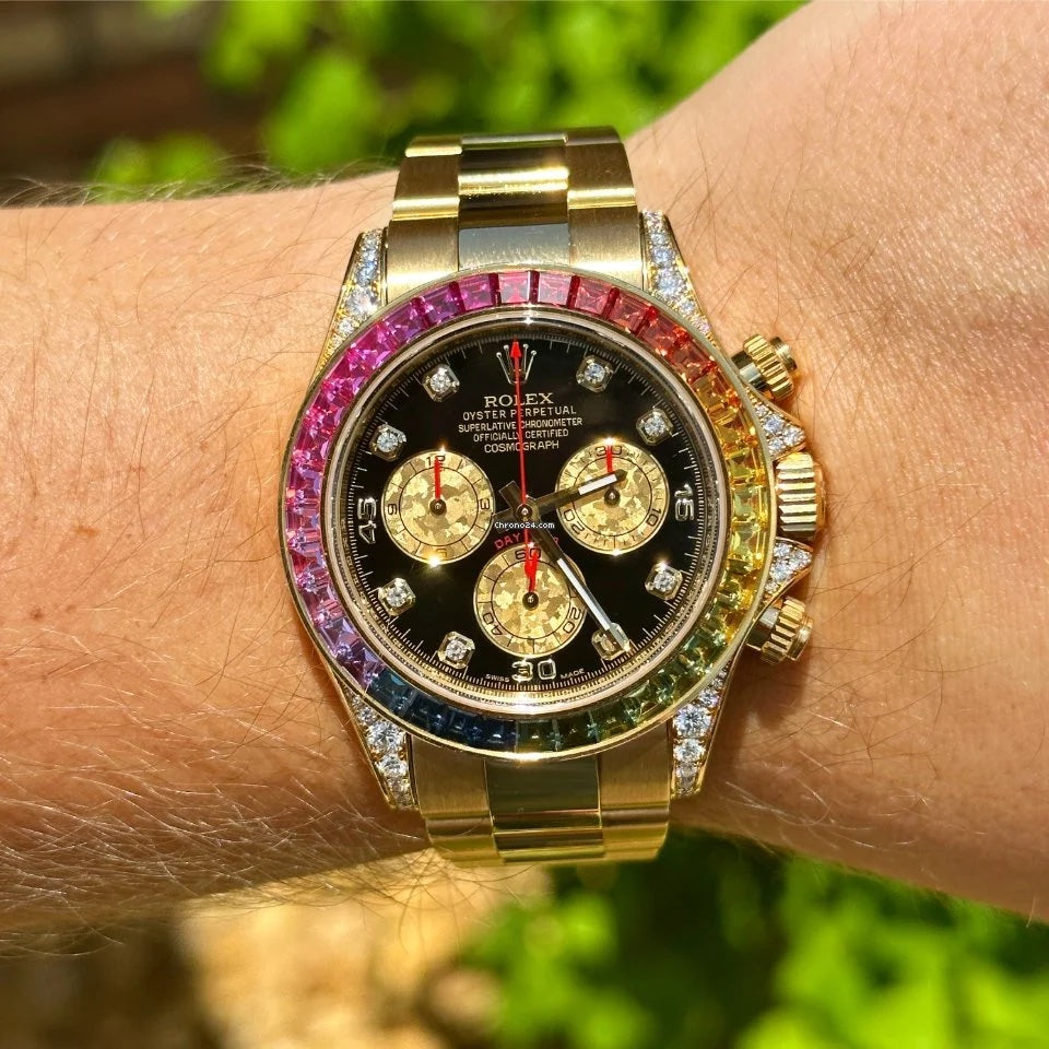 Rolex Rainbow Daytona Gold Tone Automatic Japanese Master Quality Men’s Watch