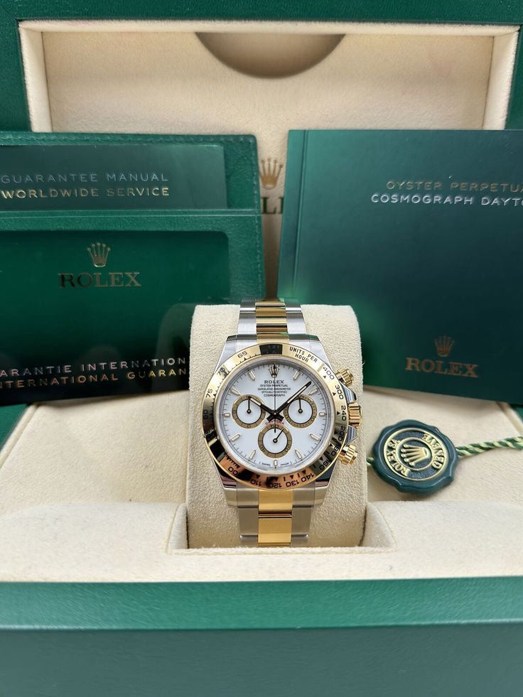 Rolex Daytona Two Tone White Dial Automatic Mens Watch