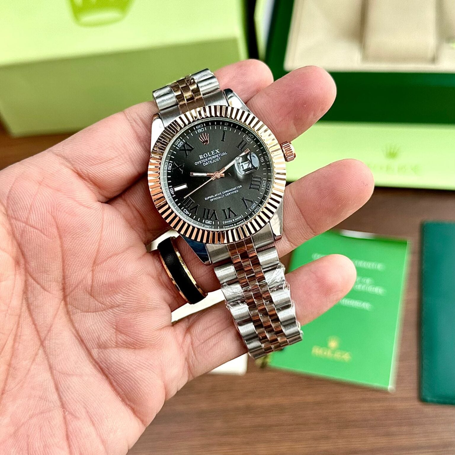 Rolex Datejust Grey Quartz Watch