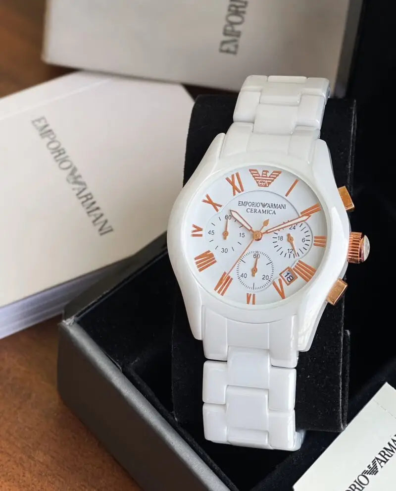 Emporio Armani Ceramica White Analog Watch