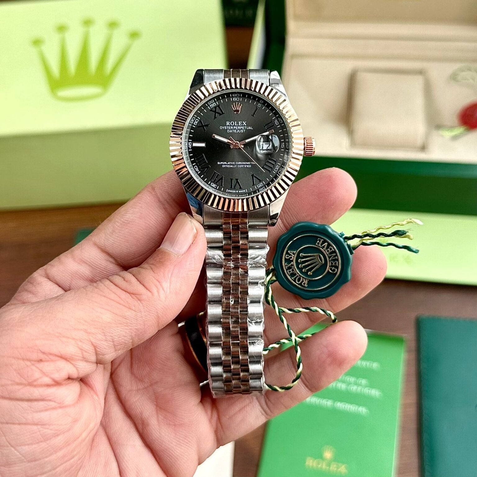 Rolex Datejust Grey Quartz Watch