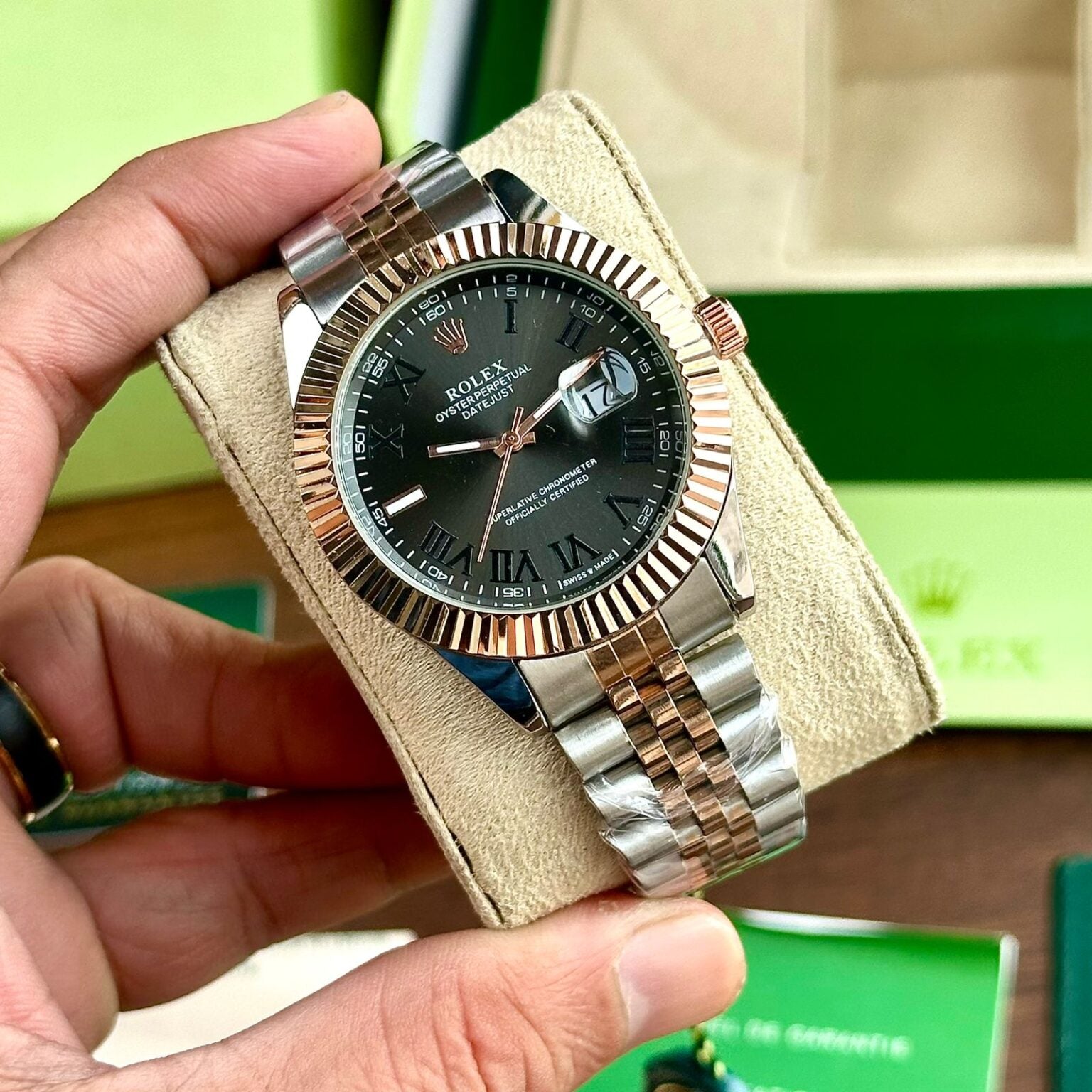 Rolex Datejust Grey Quartz Watch
