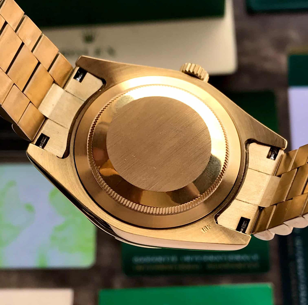 Rolex Day Date Gold Green Dial Watch