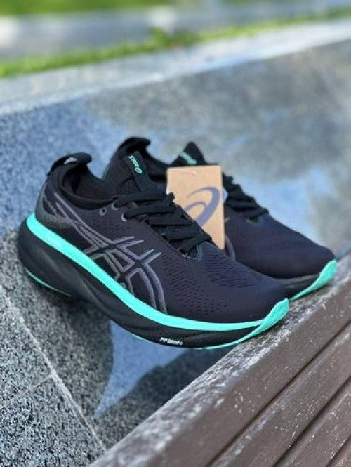 Asics Nimbus 25 Black Green Running Shoes