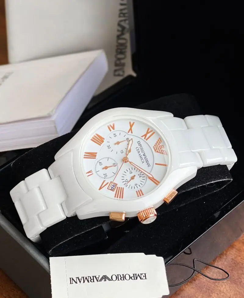 Emporio Armani Ceramica White Analog Watch