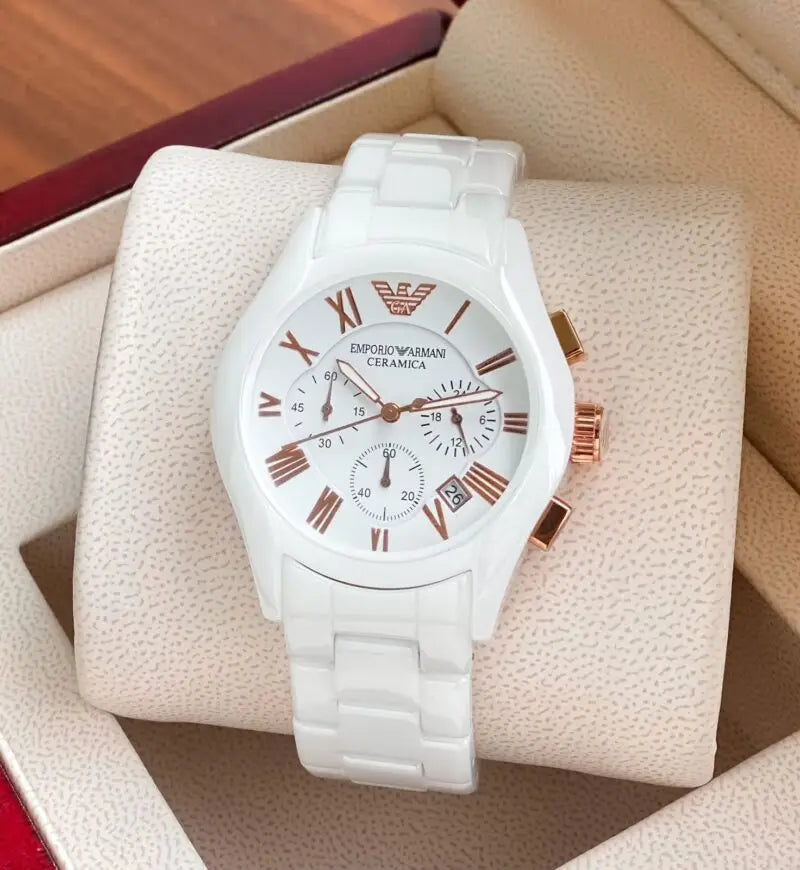 Emporio Armani Ceramica White Analog Watch
