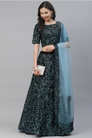 SkyBlueSequinsEmbroideredBuyTrendsDesignerLehengaCholi7012 1