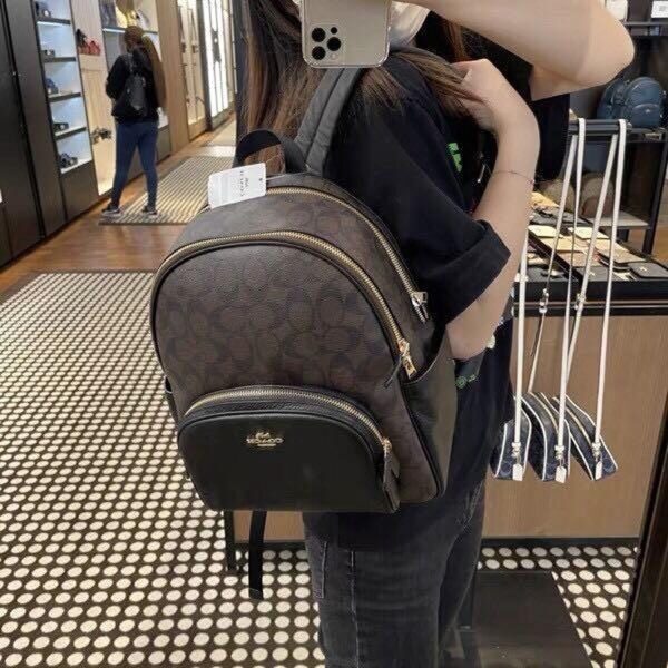 Coach Court Backpack In Signature Canvas With Dust Bag 5 1