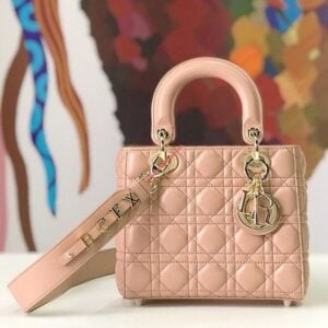 Dior Handbag Lady Classic abc Pink Gold With OG Box 2302