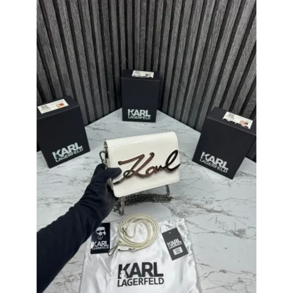 KARL LAGERFELD WOMENS KSIGNATURE GLOSSY SHOULDER BAG 3799r