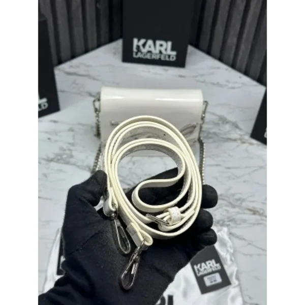 KARL LAGERFELD WOMENS KSIGNATURE GLOSSY SHOULDER BAG 3799rrr