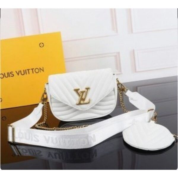 Louis Vuitton Handbag New Wave Pochette With Og Box And Bill With Chain Sling Pouch White 1