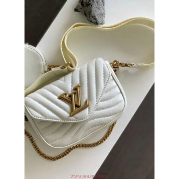 Louis Vuitton Handbag New Wave Pochette With Og Box And Bill With Chain Sling Pouch White