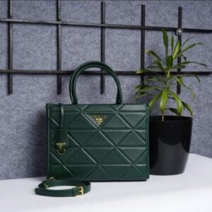 Prada Bag Leather Symbole Tote Bag With Dust Bag Green 223